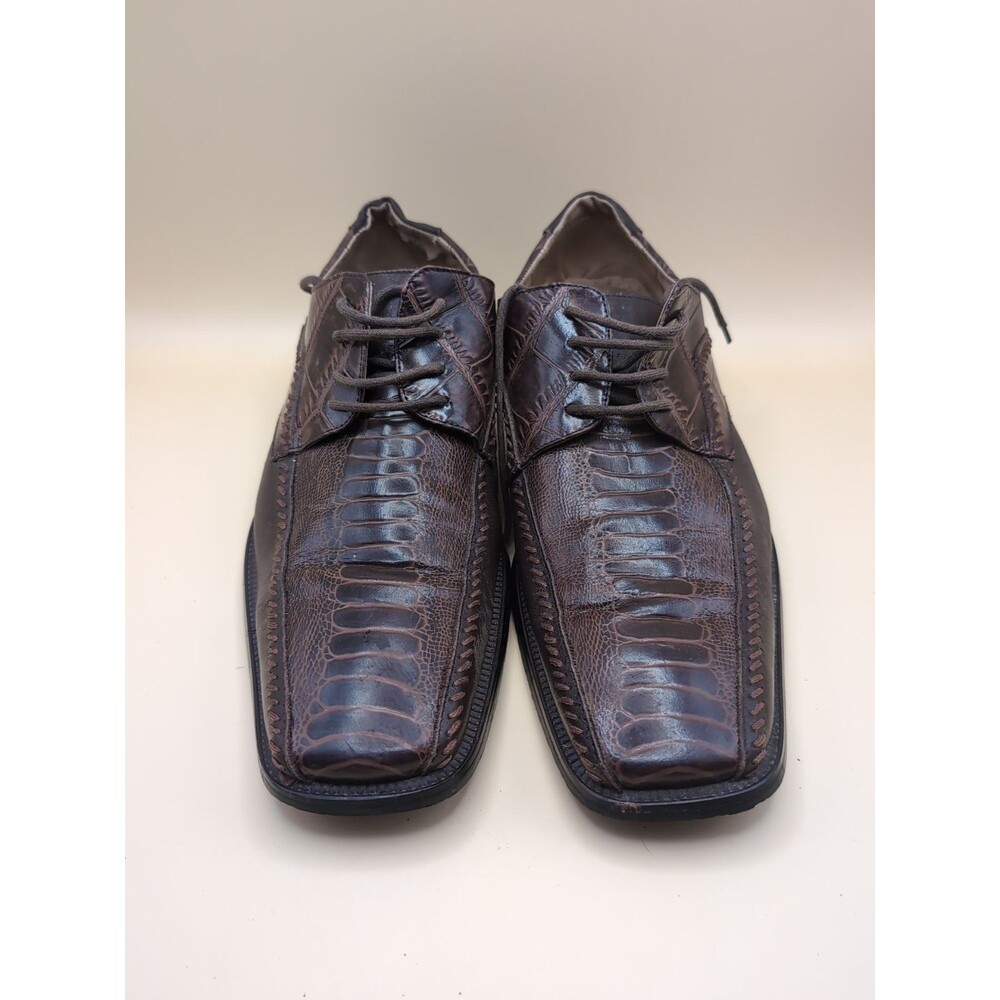 Stacy Adams Men’s Brown Oxford Dress Shoes Size 8.5 Textured Lace Up